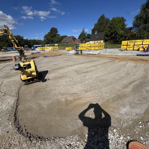 Klargøring til belægning hvor der graves ud